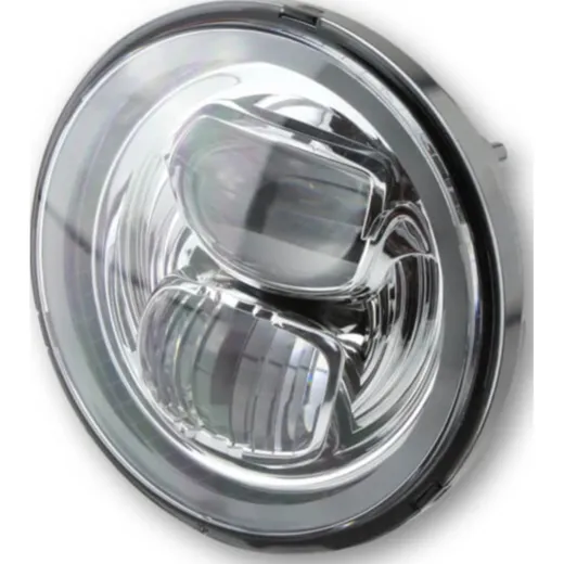 HIGHSIDER LED main headlight insert TYPE 7 with parking light ring, round, chrome, 5 3/4 inch