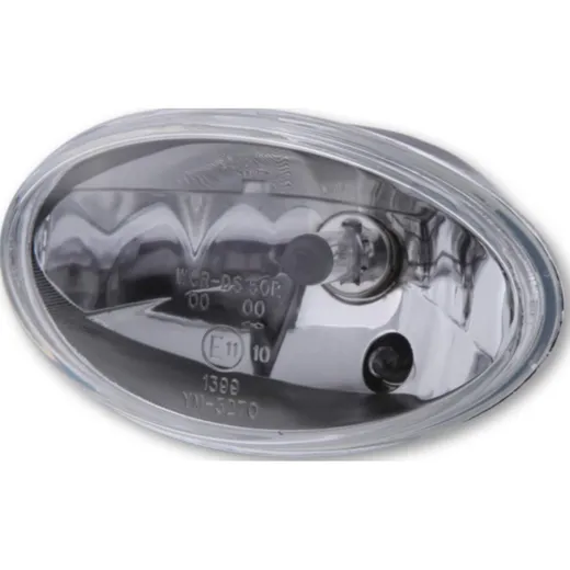 HIGHSIDER H4 oval insert, 160 x 90 mm, clear glass, 12V 60/55W, with parking light, E tested.