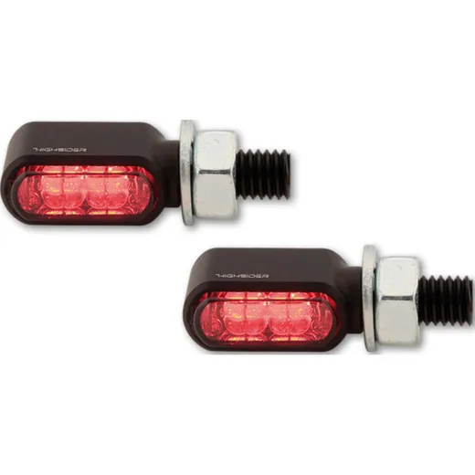 HIGHSIDER CNC LED tail light, brake light, indicator LITTLE BRONX, black, tinted.