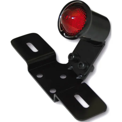 Rückleuchte Heckleuchte SHIN YO LED-Rücklicht OLD SCHOOL TYP3, schwarz, rotes Glas, mit Nr.-Schildhalter