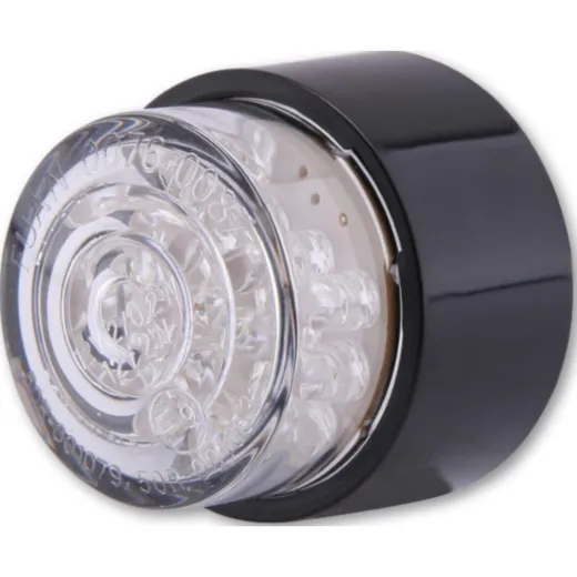 Rückleuchte Heckleuchte SHIN YO LED-Mini-Rücklicht BULLET, rund mit schwarzem Gehäuse