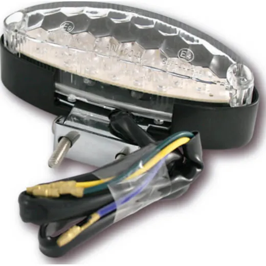 Rückleuchte Heckleuchte SHIN YO LED-Mini-Rücklicht transparent, auf verstellbarem Halter, schwarz