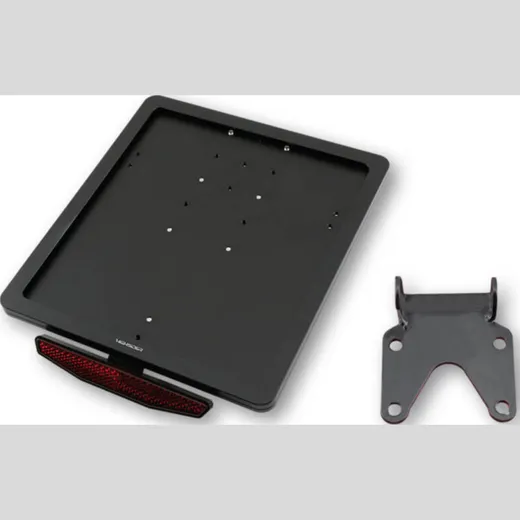 HIGHSIDER CNC license plate mounting plate with Uni holder type 1, black anodized