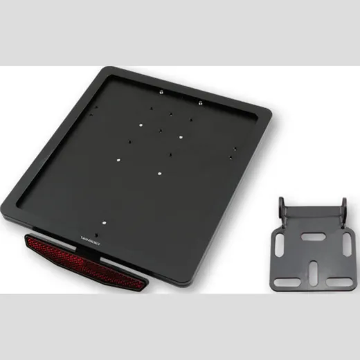 HIGHSIDER CNC license plate holding plate with Uni holder type 2, black anodized