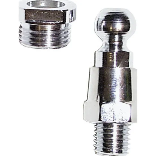 Mirror adapter with ball, M 10 left-hand thread, chrome-plated