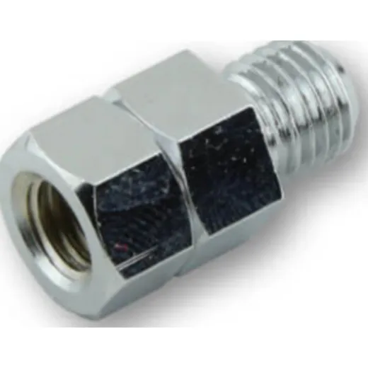 Mirror adapter hole M8 right on bolt M10 left chrome plated