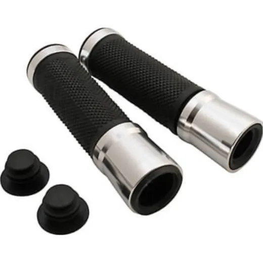 SHIN YO Handlebar grip rubber, 7/8 inch (22.2 mm), 130 mm, silver