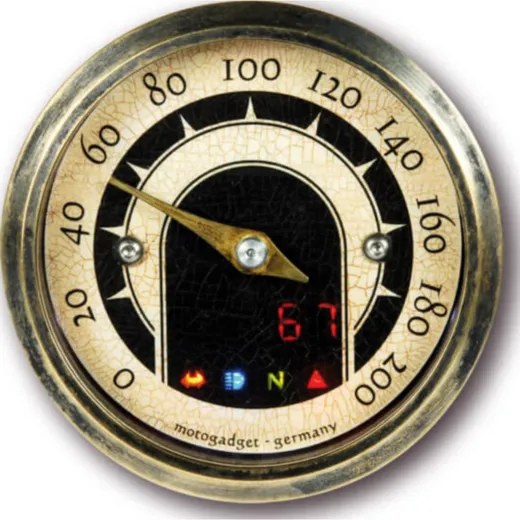 motogadget Analog Tacho mst vintage, mit Messingring