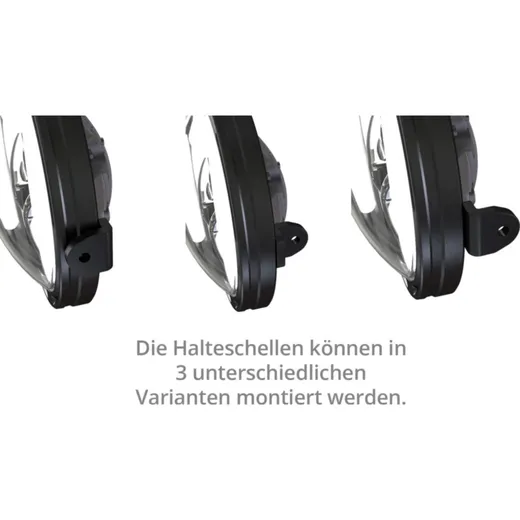 Lampe Licht HIGHSIDER 5 3/4 Zoll LED-Scheinwerfer FRAME-R2 JACKSON, schwarz, seitliche Befestigung