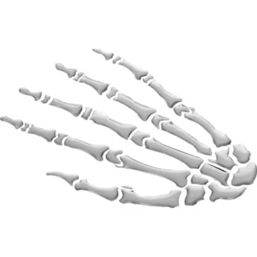 HIGHWAY HAWK 3-D Sticker Skeleton Hand Chrome