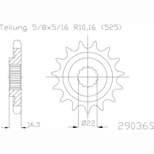 ESJOT Chain sprocket Sport, 15 teeth