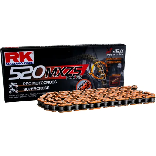 RK Standardkette orange 520 MXZ5/116 Kette offen mit Clipschloss passend für: Honda CRF, CR