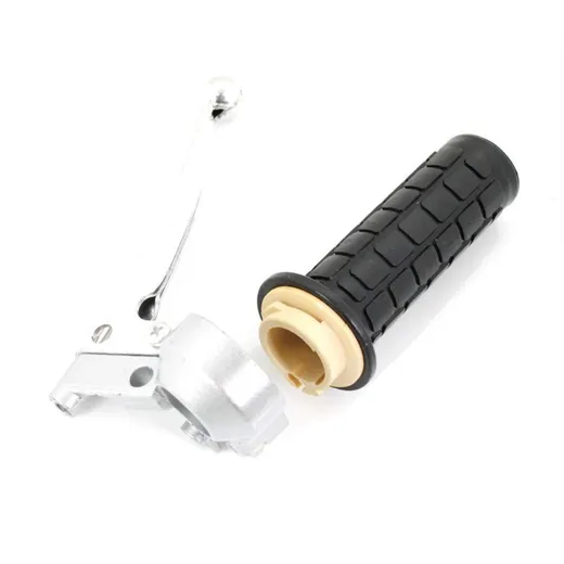 Throttle grip complete silver 22mm 100mm for Hercules Prima _1