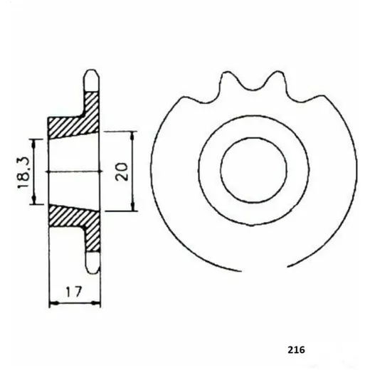 Ritzel Esjot Stahl 12 Zähne 20x18,3mm für Hercules K 50, 50 _2
