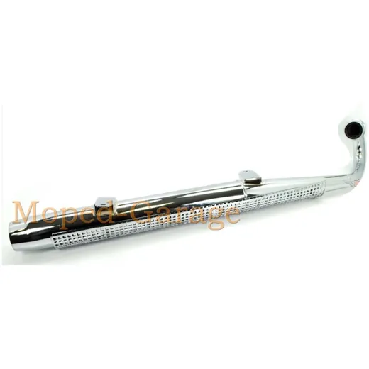 Auspuff Chrom 70mm 900mm mit Hitzeschild für Zündapp KS 50 C_1
