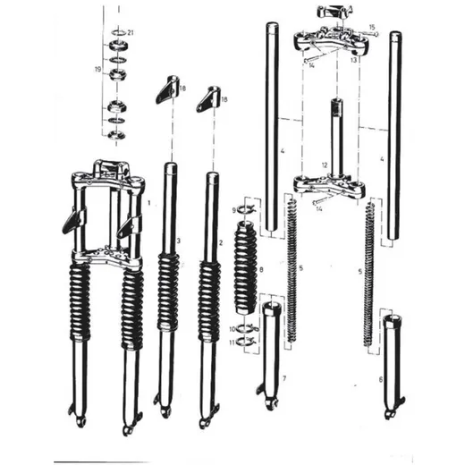 Spring set telescopic fork Pränafa black for Hercules Prima G3, Supra 4, 4 GP, MK 1, 2, 2S MG00026464