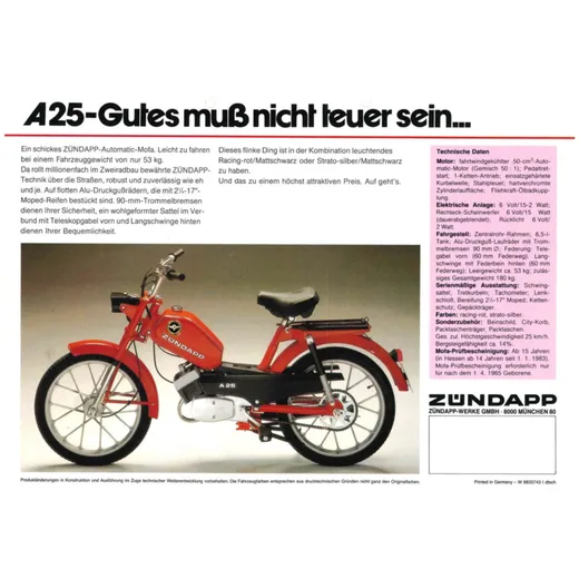 Brochure moped for automatic moped from Zündapp MG00086602_1