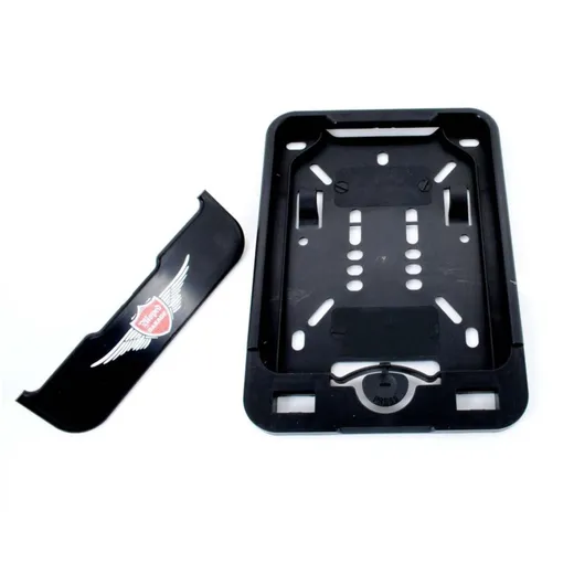Black plastic license plate holder for moped, moped, mokick _1
