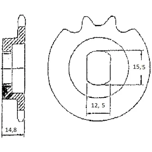 Pinion Esjot 14T for Hercules Miele DKW Rixe Sachs 50 3-4 sp_2