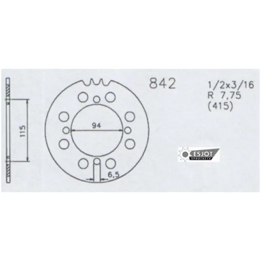 Sprocket Esjot steel black for Zündapp, Type 442 MG00094176_1