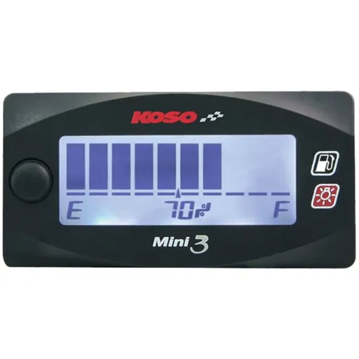 Benzinstands-Messer Koso Tankanzeige Mini Style 3, weiß beleuchtet 13834