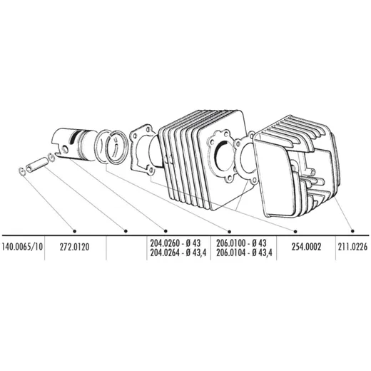Zylinderkit Polini Grauguss Sport 63ccm 10mm Kolbenbolzen fü_1