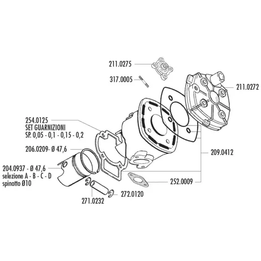 Zylinderkit Polini Aluminium Racing Evolution 70ccm 10mm für_1
