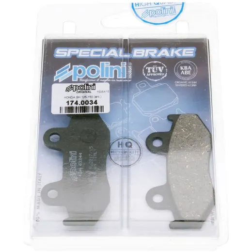 Bremsklötze Bremsbeläge Polini organisch für Honda NES SES PES/PS SH CH 125/150 4T 174.0034 Bremsklötze Bremsbeläge Polini organisch für Honda NES SES PES/PS SH CH 125/150 4T 174.0034