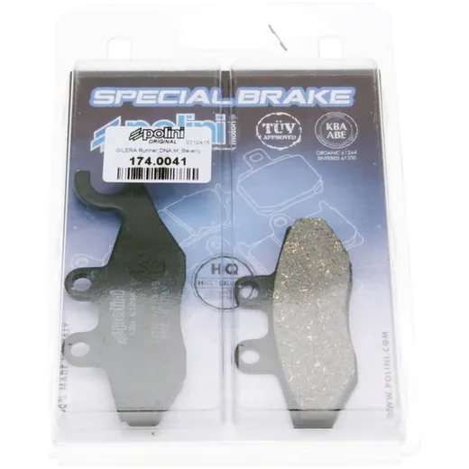 Bremsklötze Bremsbeläge Polini organisch für Aprilia, Derbi, Gilera, Piaggio, Vespa 174.0041