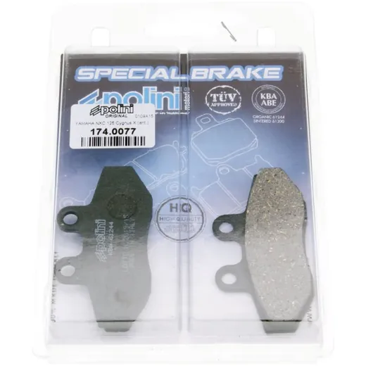 Bremsklötze Bremsbeläge Polini organisch für Yamaha Cygnus, MBK Flame 174.0077 Bremsklötze Bremsbeläge Polini organisch für Yamaha Cygnus, MBK Flame 174.0077