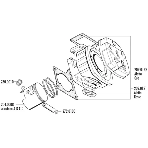 Zylinder Dichtungssatz Polini für Cagiva Planet, Raptor 125, Aletta Oro 209.0132