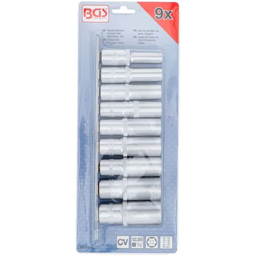 Steckschlüssel Satz lang 9-teilig metrisch 1/2 Zoll 10-24mm _3