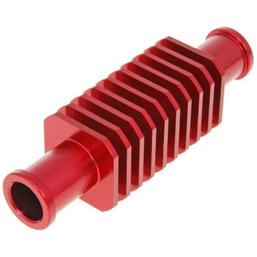 Durchlaufkühler / Minikühler Aluminium rot (30x103mm) 17mm Schlauchanschluss 28333 Durchlaufkühler / Minikühler Aluminium rot (30x103mm) 17mm Schlauchanschluss 28333