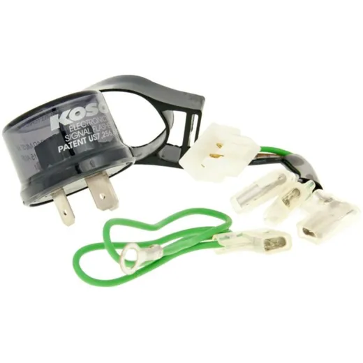 flasher relay Koso digital for LED or standard - 3-pin 12V incl. adapter 29174