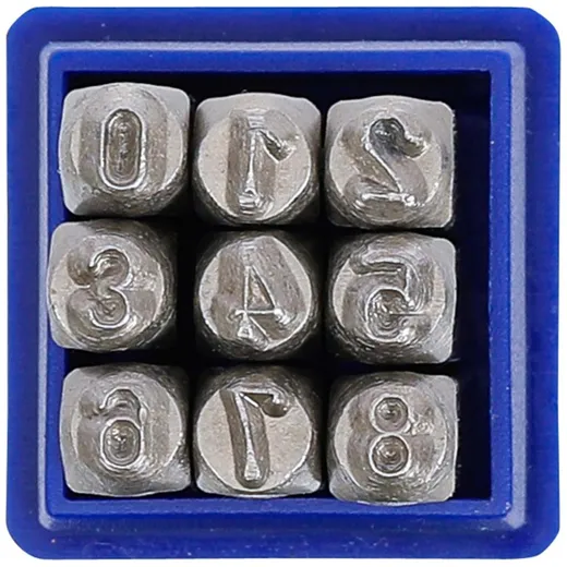 Schlagzahlen Satz 4mm DIN1451 9-teilig 55044_1