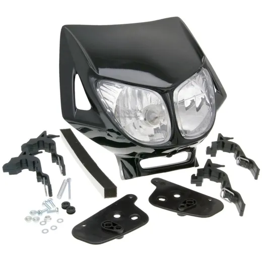 Vorderlicht Scheinwerfermaske Enduro Doppeloptik schwarz 34417