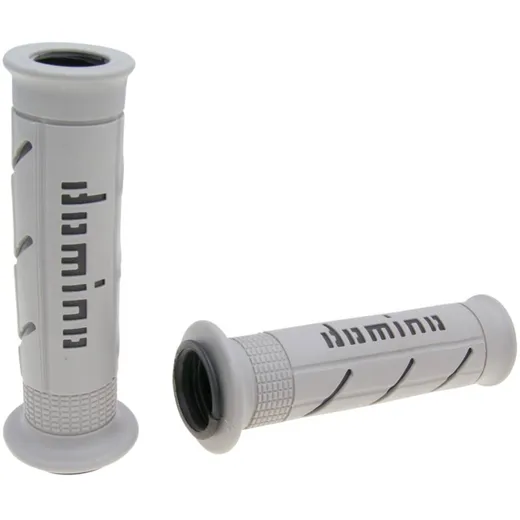 handlebar grip set Domino A250 on-road grey / black open end grips 37062