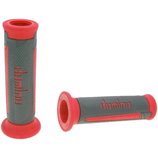 handlebar grip set Domino A350 on-road anthracite grey / red open end grips 37158 handlebar grip set Domino A350 on-road anthracite grey / red open end grips 37158