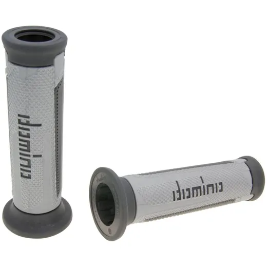 handlebar grip set Domino A350 on-road silver-grey / anthracite open end grips 37166 handlebar grip set Domino A350 on-road silver-grey / anthracite open end grips 37166