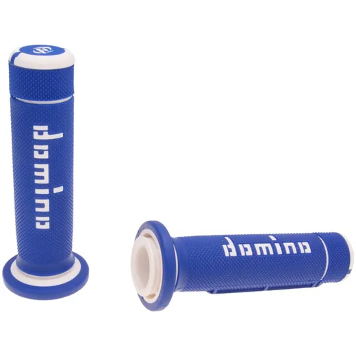 handlebar grip set Domino A180 ATV thumb throttle 22/22mm blue-white 37198