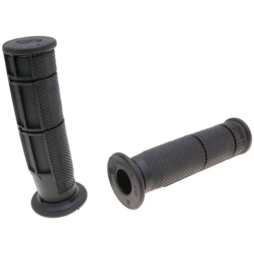 handlebar rubber grip set Domino half waffle quad, ATV thumb throttle 22/22mm - black 37200