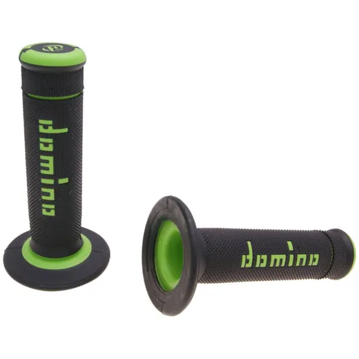 handlebar grip set Domino A190 off-road black / green 37223