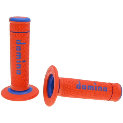 handlebar grip set Domino A190 off-road orange / blue 37226 handlebar grip set Domino A190 off-road orange / blue 37226