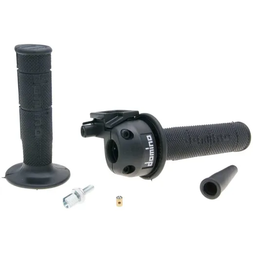 quick action throttle rubber grip set Domino 3.6°/ 74mm for Aprilia SX, RX, Derbi Senda SM, R, Gilera RCR, SMT 37251 quick action throttle rubber grip set Domino 3.6°/ 74mm for Aprilia SX, RX, Derbi Senda SM, R, Gilera RCR, SMT 37251