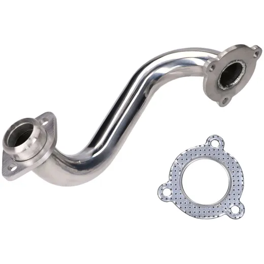 exhaust manifold stainless steel, unrestricted for Aprilia SX, RX, Derbi Senda, DRD, X-Treme, SM, Gilera RCR, SMT 38711 exhaust manifold stainless steel, unrestricted for Aprilia SX, RX, Derbi Senda, DRD, X-Treme, SM, Gilera RCR, SMT 38711