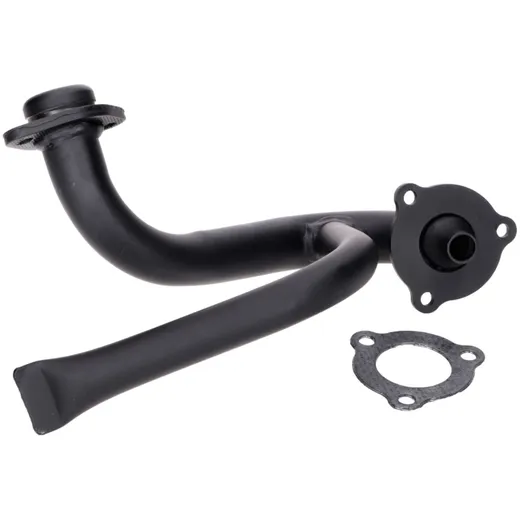 Birne Auspuffkrümmer schwarz mit Staurohr und Drossel für Aprilia SX, RX, Derbi Senda, Gilera RCR, SMT 38715