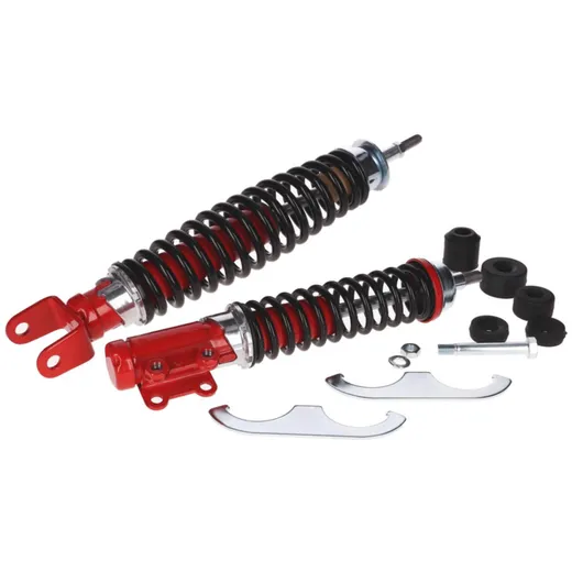 shock absorber kit front & rear Carbone Sport red / black for Vespa PK 50 1990-, PK 80/100/125 38814 shock absorber kit front & rear Carbone Sport red / black for Vespa PK 50 1990-, PK 80/100/125 38814