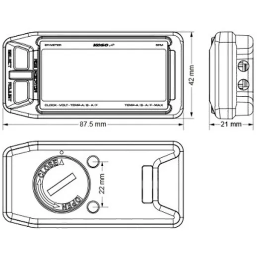 Drehzahl-Messer Koso EFI Multimeter 38892_1