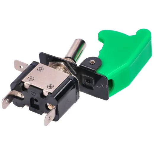 switch w/ safety cap and LED - green 41223_1
