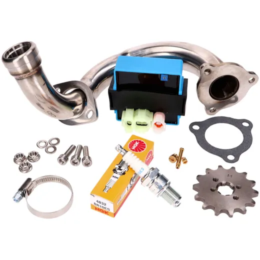 derestriction kit CDI unit adjustable / stainless steel manifold for Derbi Senda, Aprilia RX, SX, Gilera RCR, SMT 2018- (Euro4)